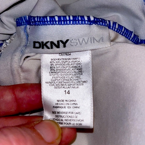 Worn DKNY swimsuit. Polka dot. Sz 14 NEW! Worn 2 days unwashed. - Picture 3 of 7